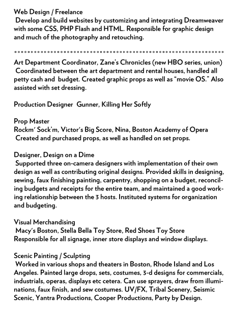 JEN DIAMOND'S RESUME
